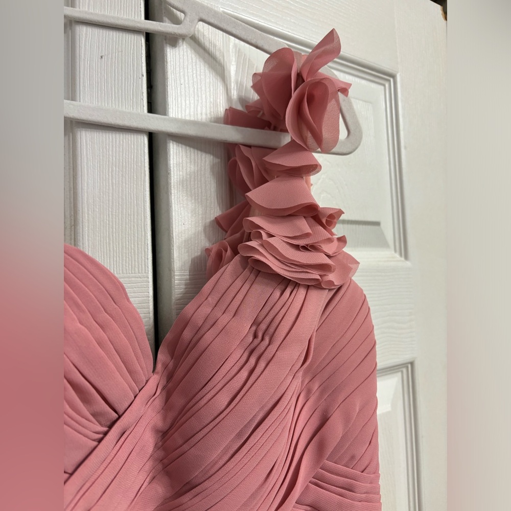 Allure Bridals Pink One Shoulder Gown for Weddings - Picture 2 of 5